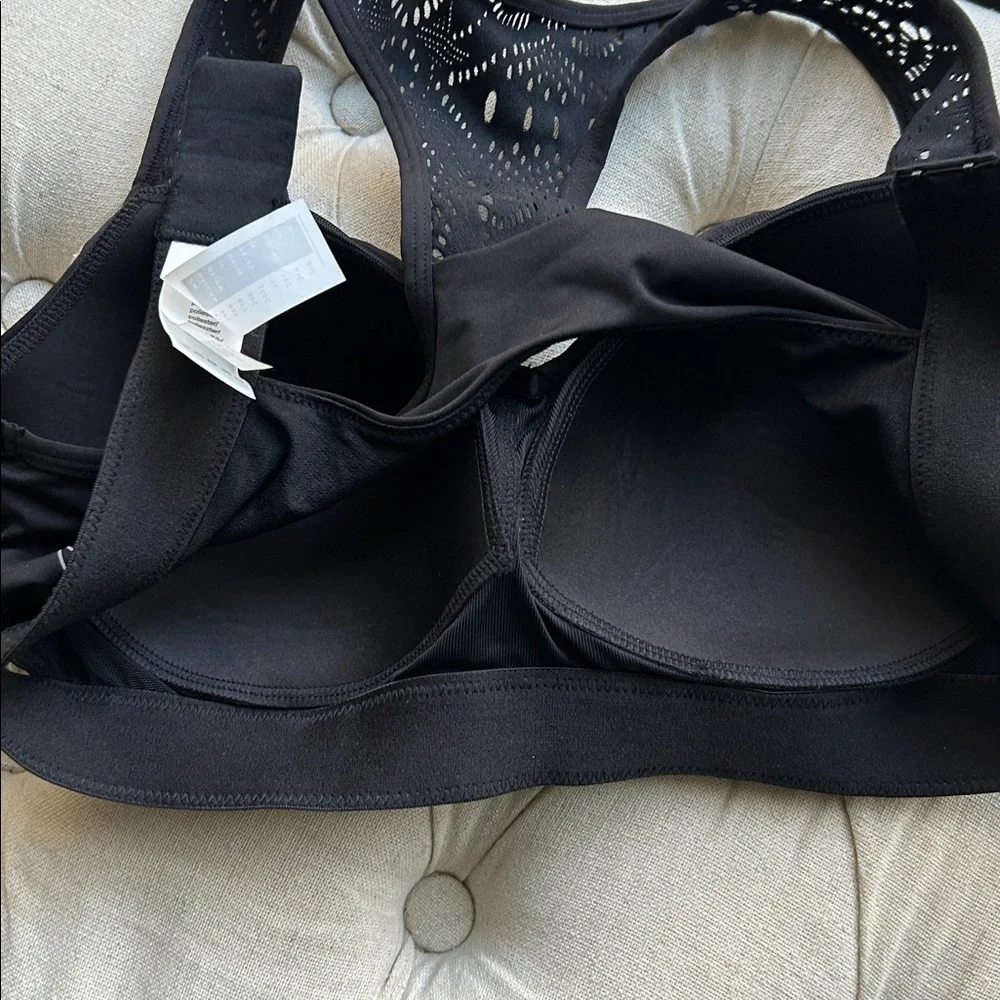 Yvette Black Wireless Lace Racerback Sports Bra built in pads 38C - Picture 6 of 6